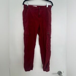 Maroon/dark red soft cargo pants